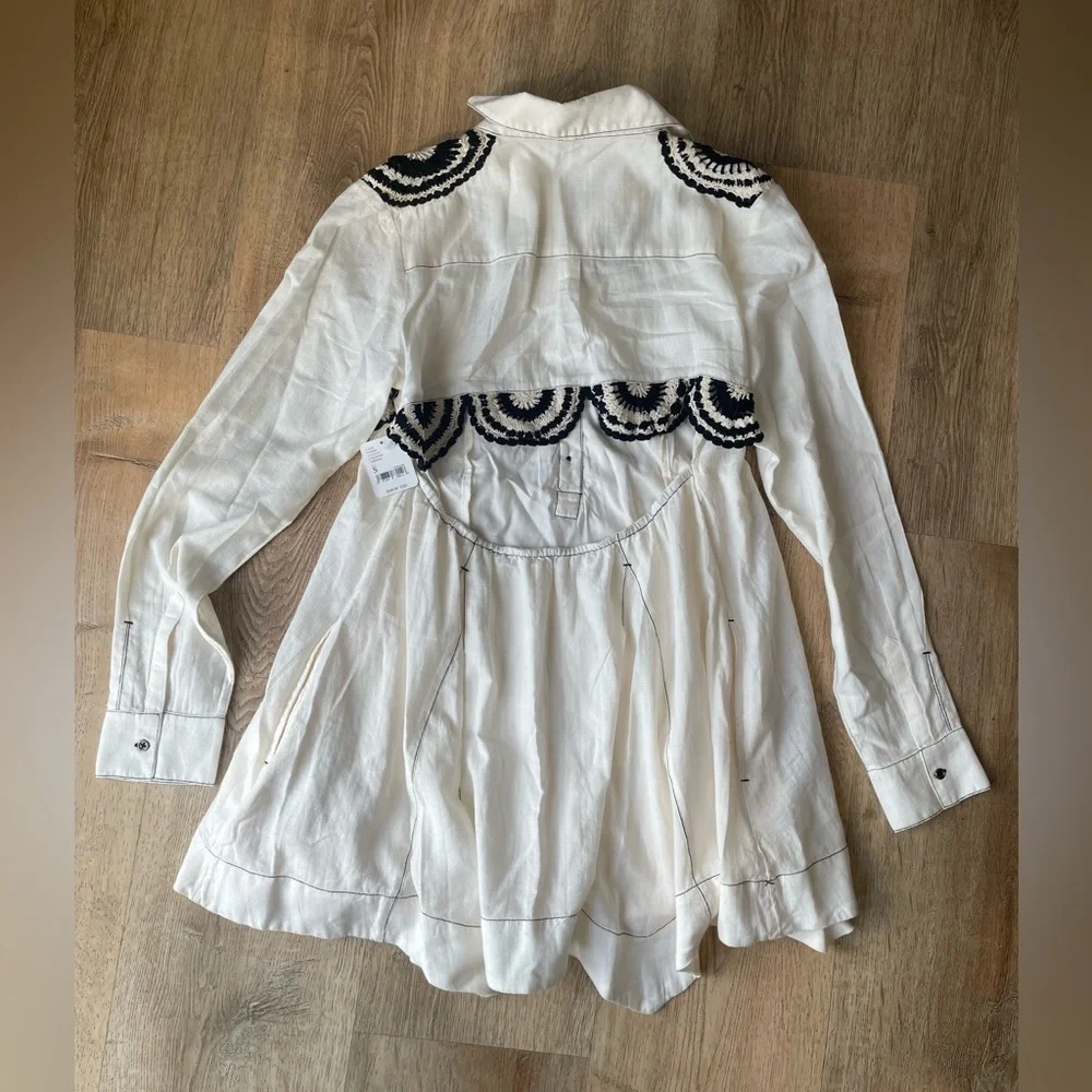 Free People Mirage Crochet Embroidered Boho Mini Dress | $248 Retail | Size S